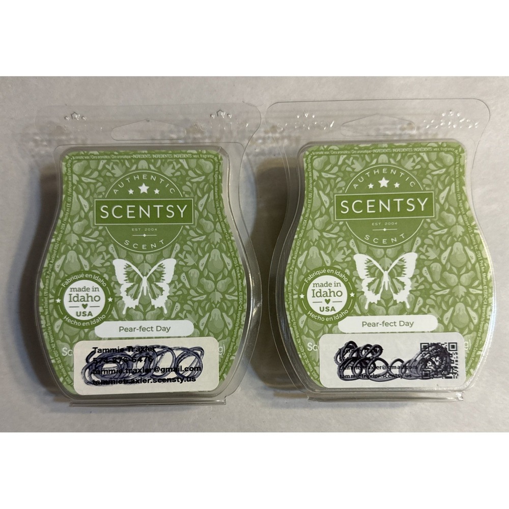 Lot of 2 Scentsy Wax Bar Melts‎ Pear-fect Day Scent Retired NEW